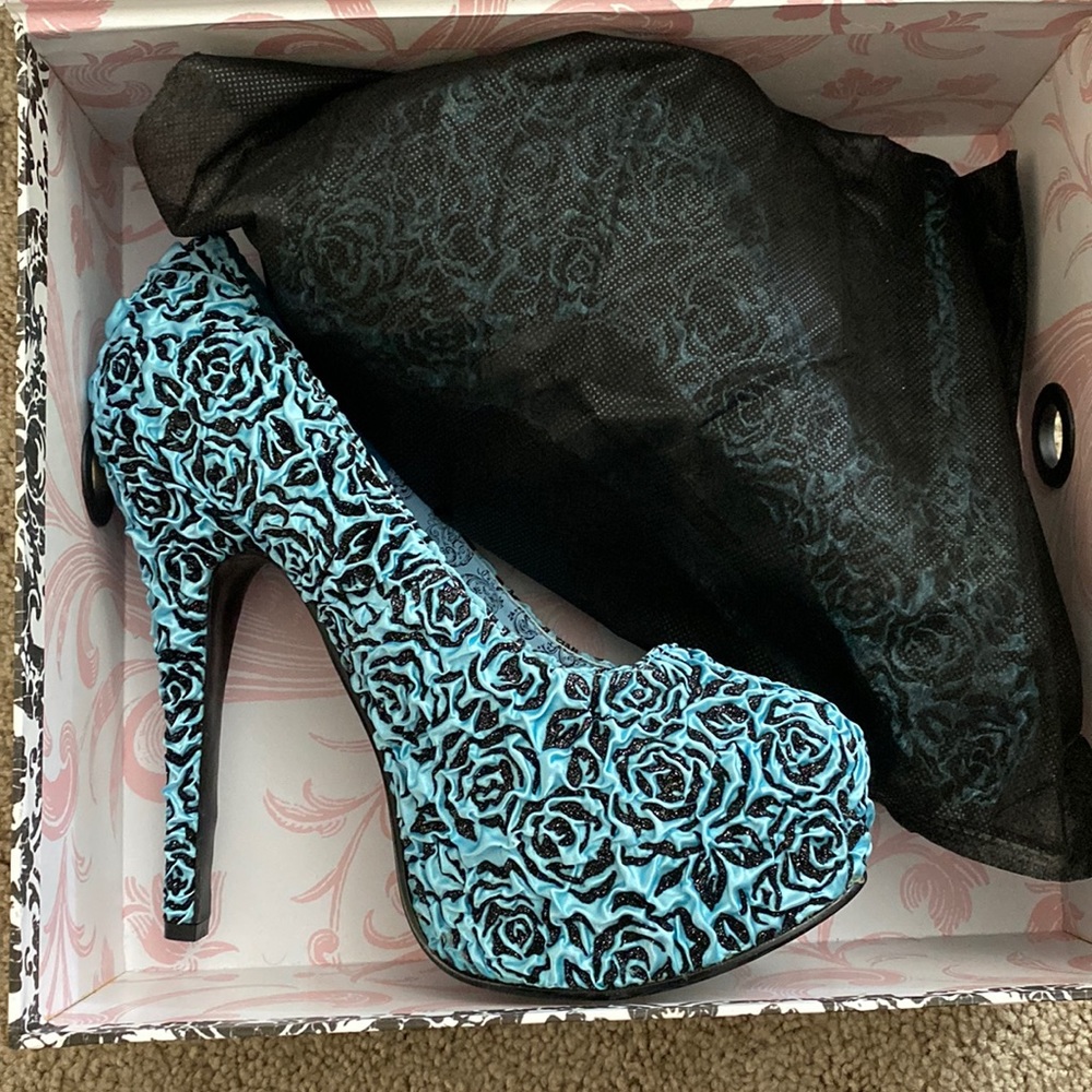 Sky Blue Satin Platforms